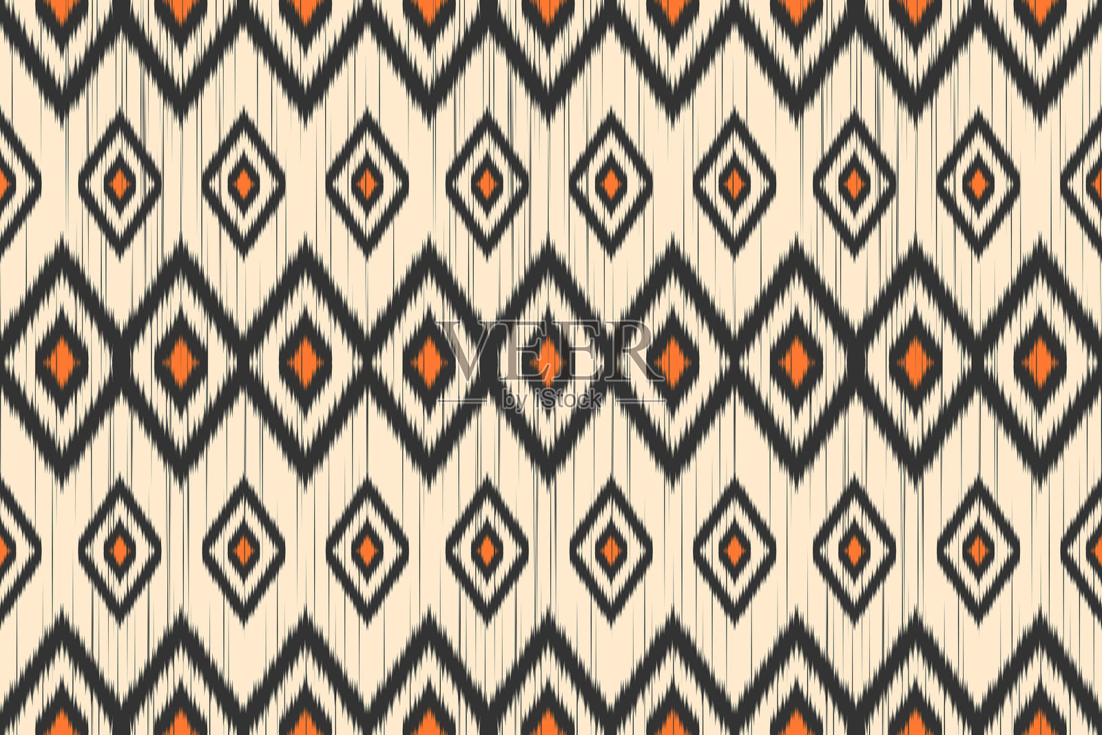 抽象民族伊卡特艺术。部落无缝图案。阿兹特克几何装饰印花。插画图片素材