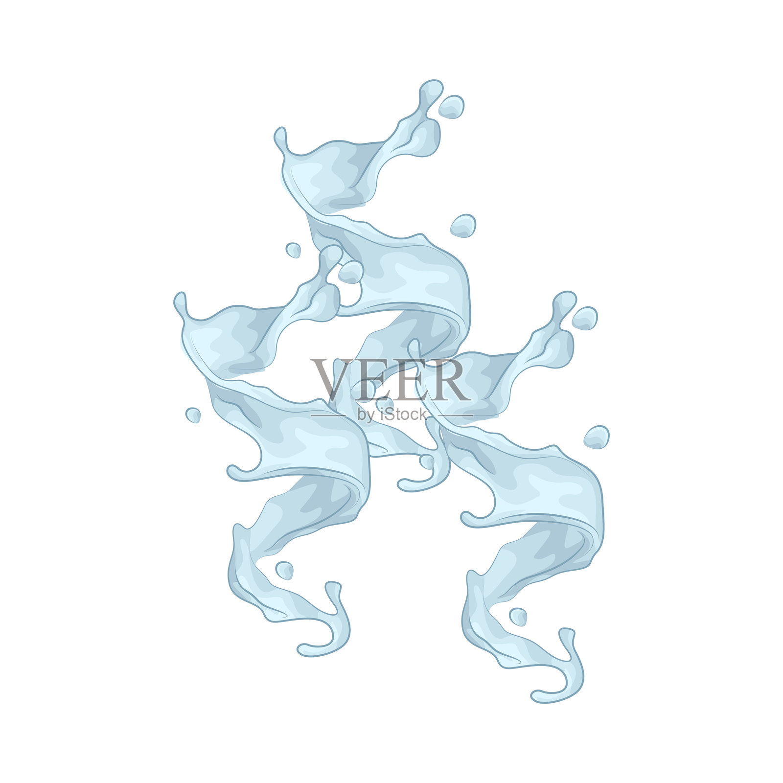 水溅插画图片素材