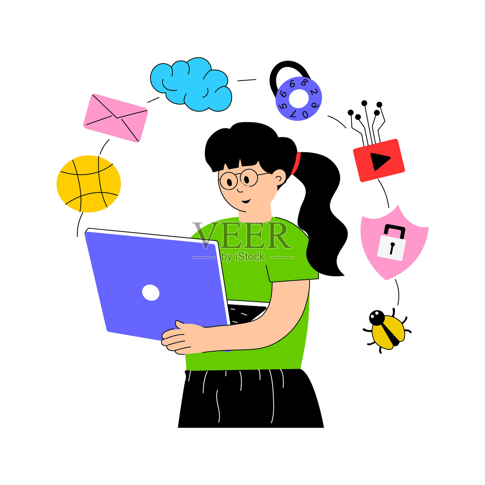 网络意识插画图片素材