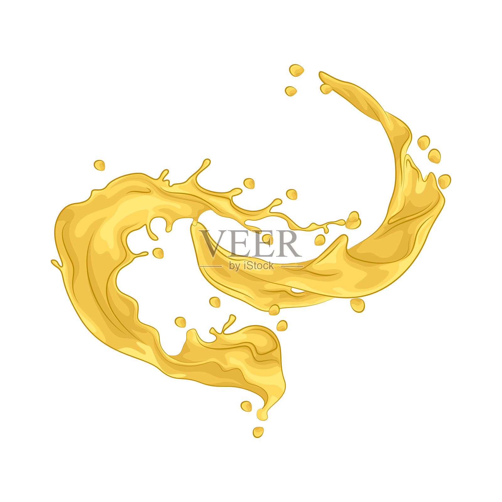 黄色的飞溅插画图片素材