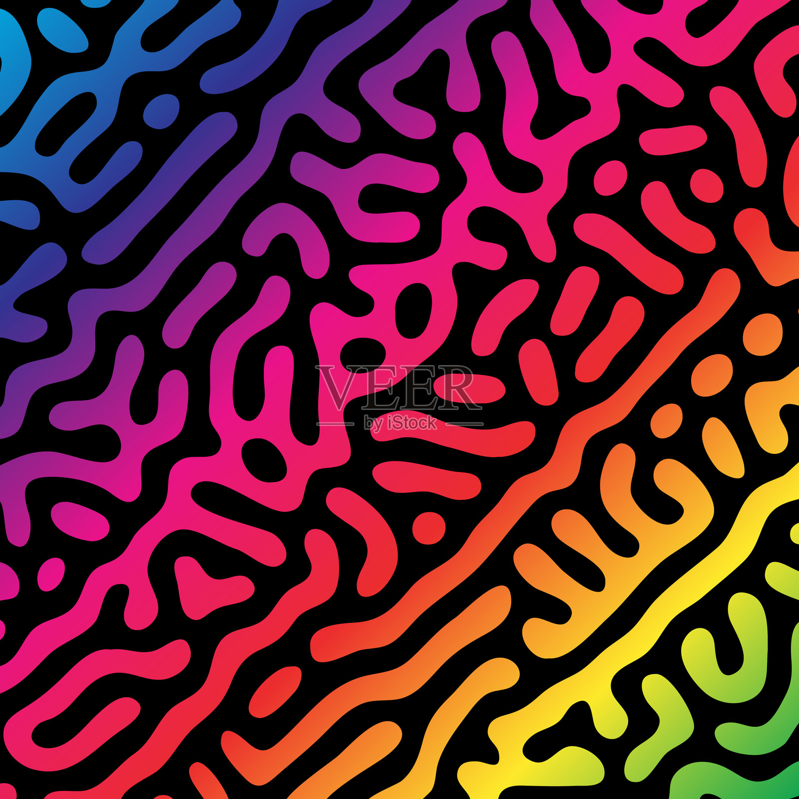 抽象的背景与彩虹彩色图灵花图案设计插画图片素材