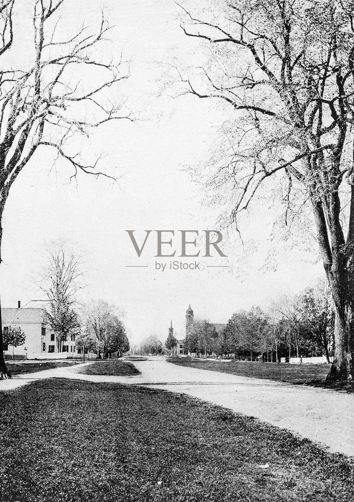 古董照片:牛津，马萨诸塞州插画图片素材