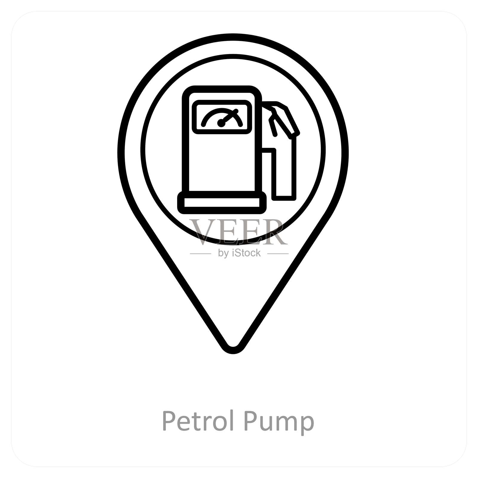 油泵和位置指针图标的概念插画图片素材