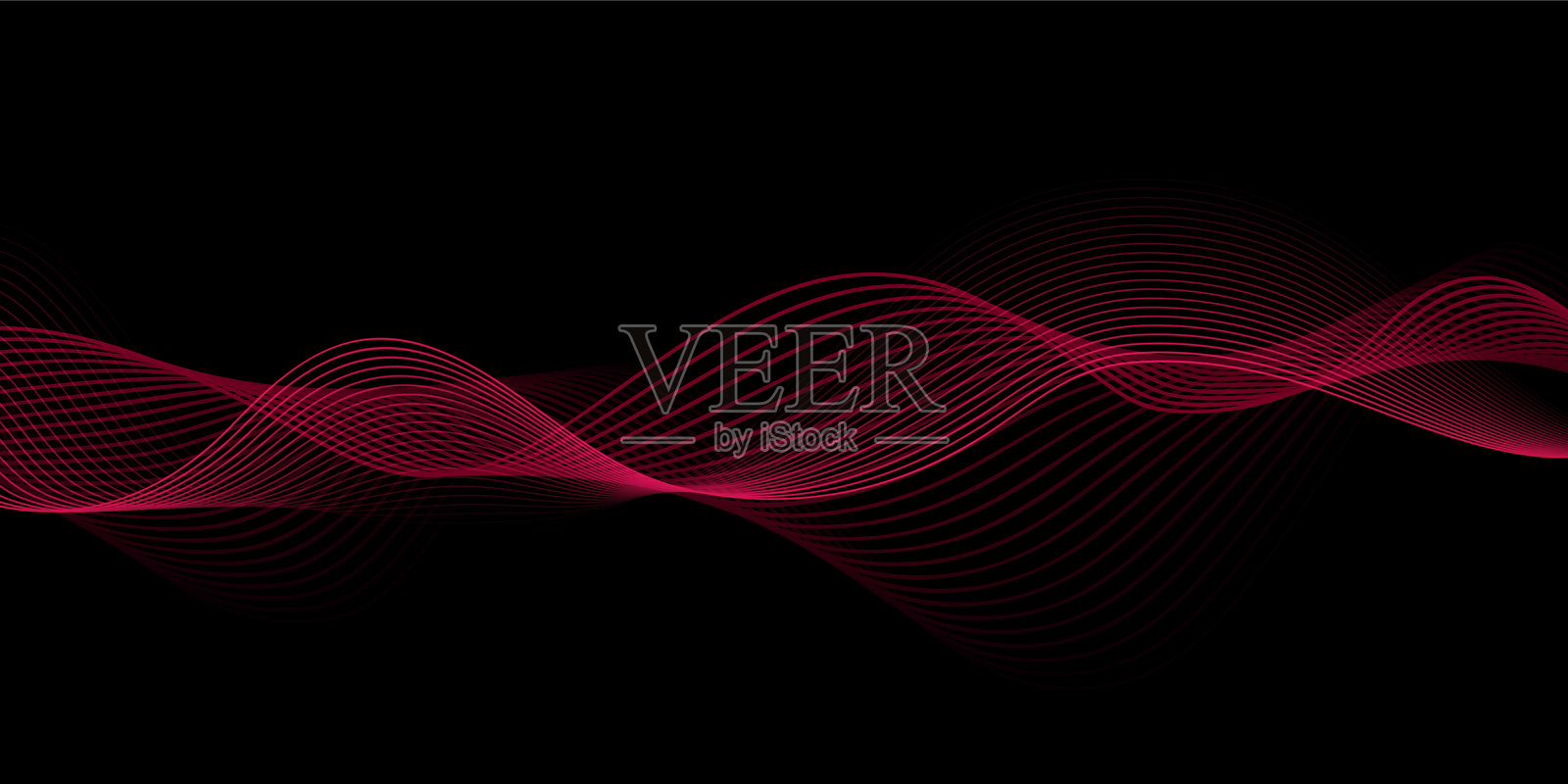 抽象的横幅与粉红色的流动线条插画图片素材