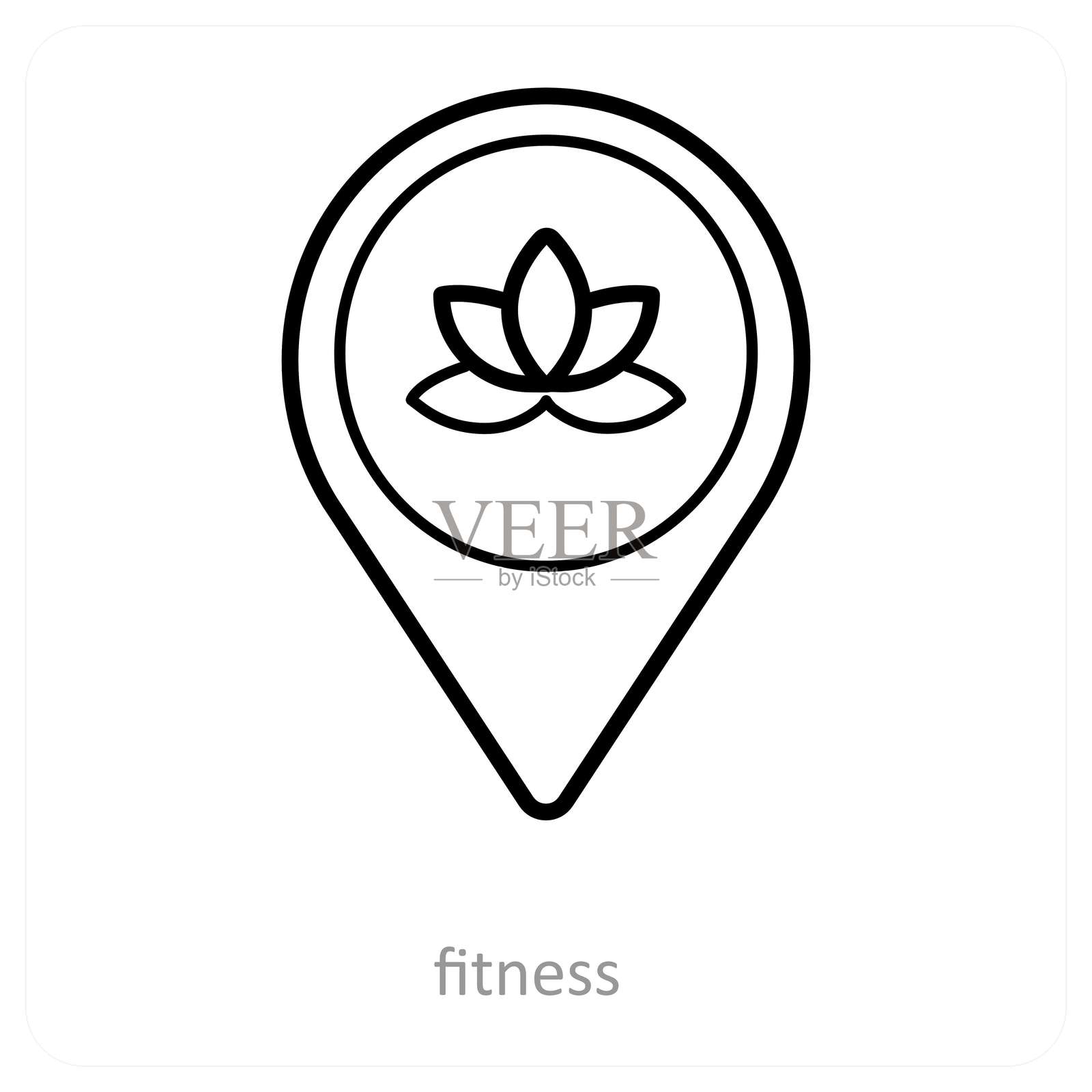 花和位置指针图标的概念插画图片素材