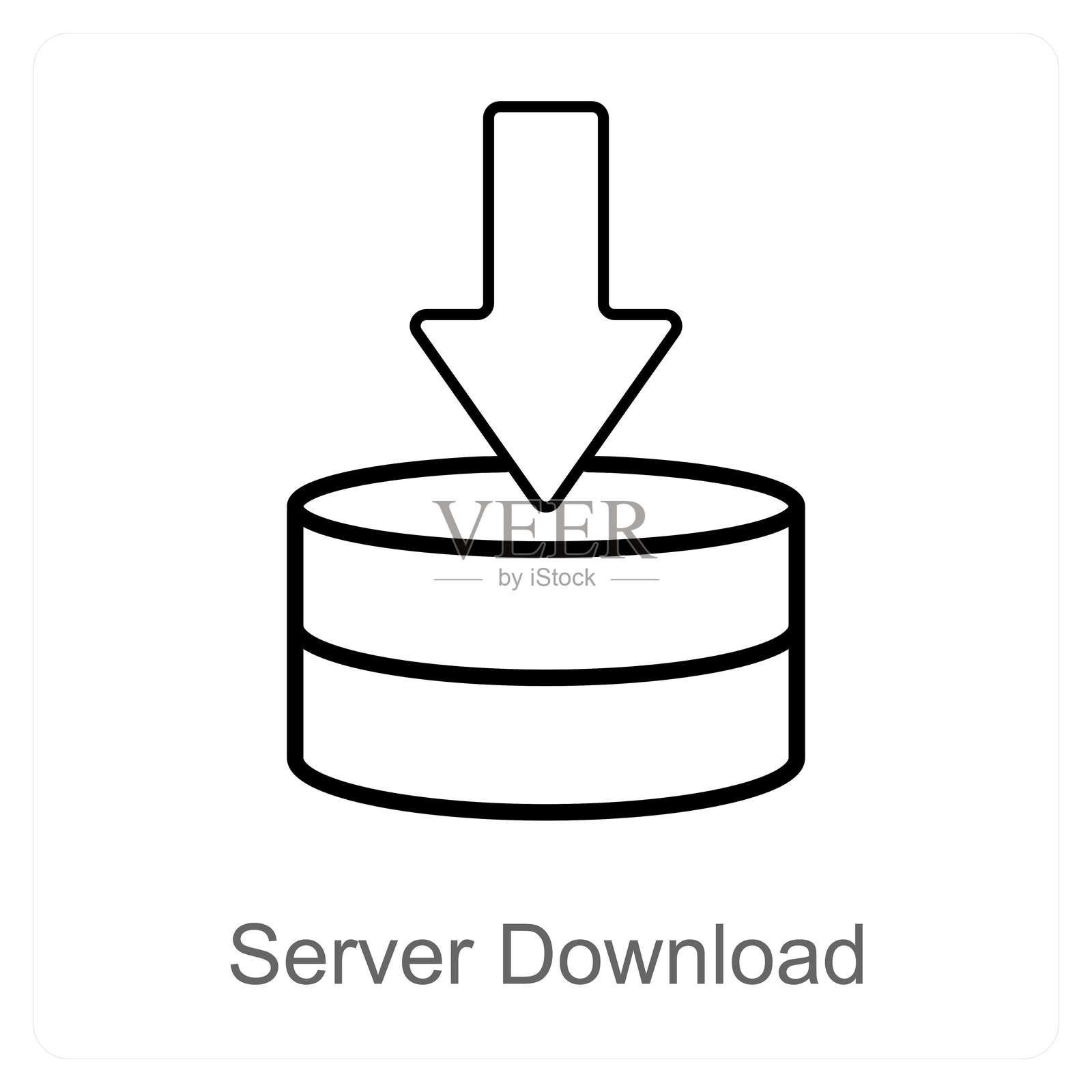 服务器下载和数据库图标的概念插画图片素材