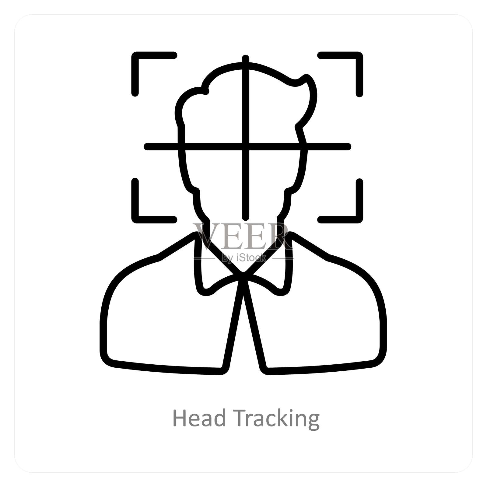 头部跟踪和人工智能图标概念插画图片素材