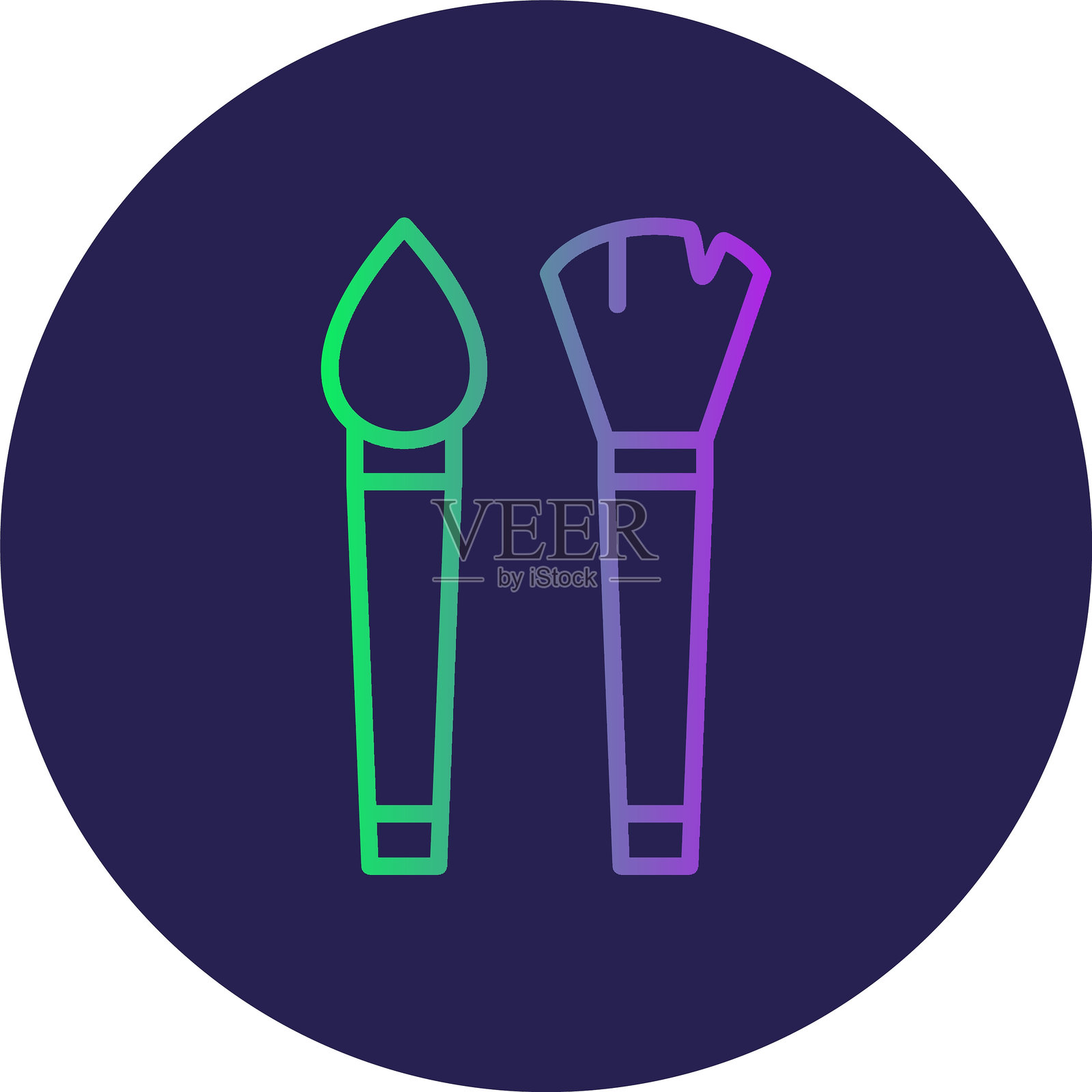 油漆刷线圆圈渐变图标插画图片素材