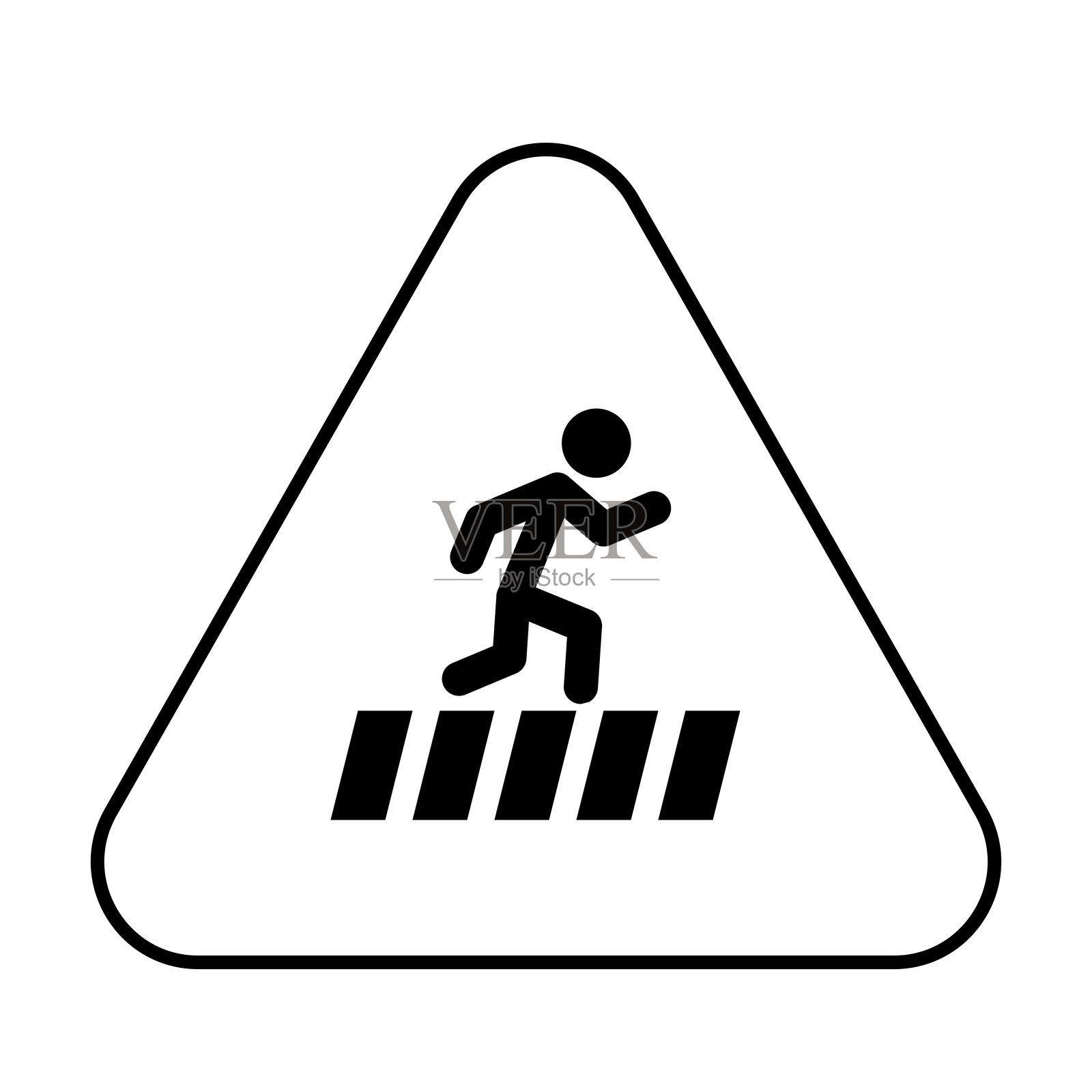 人行横道图标标志，斑马线图标，人行横道图标标志插画图片素材