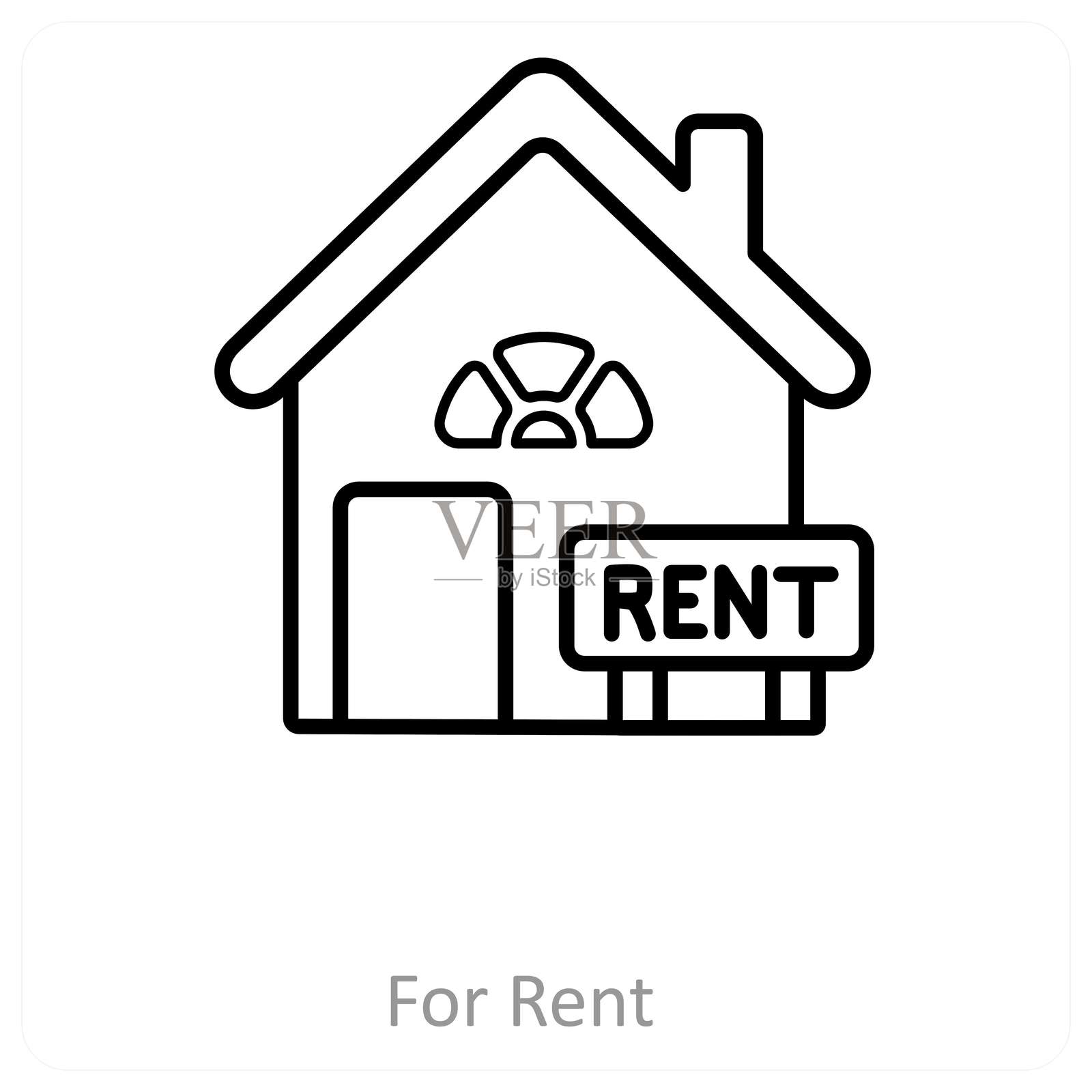 对于租房和家庭图标的概念插画图片素材