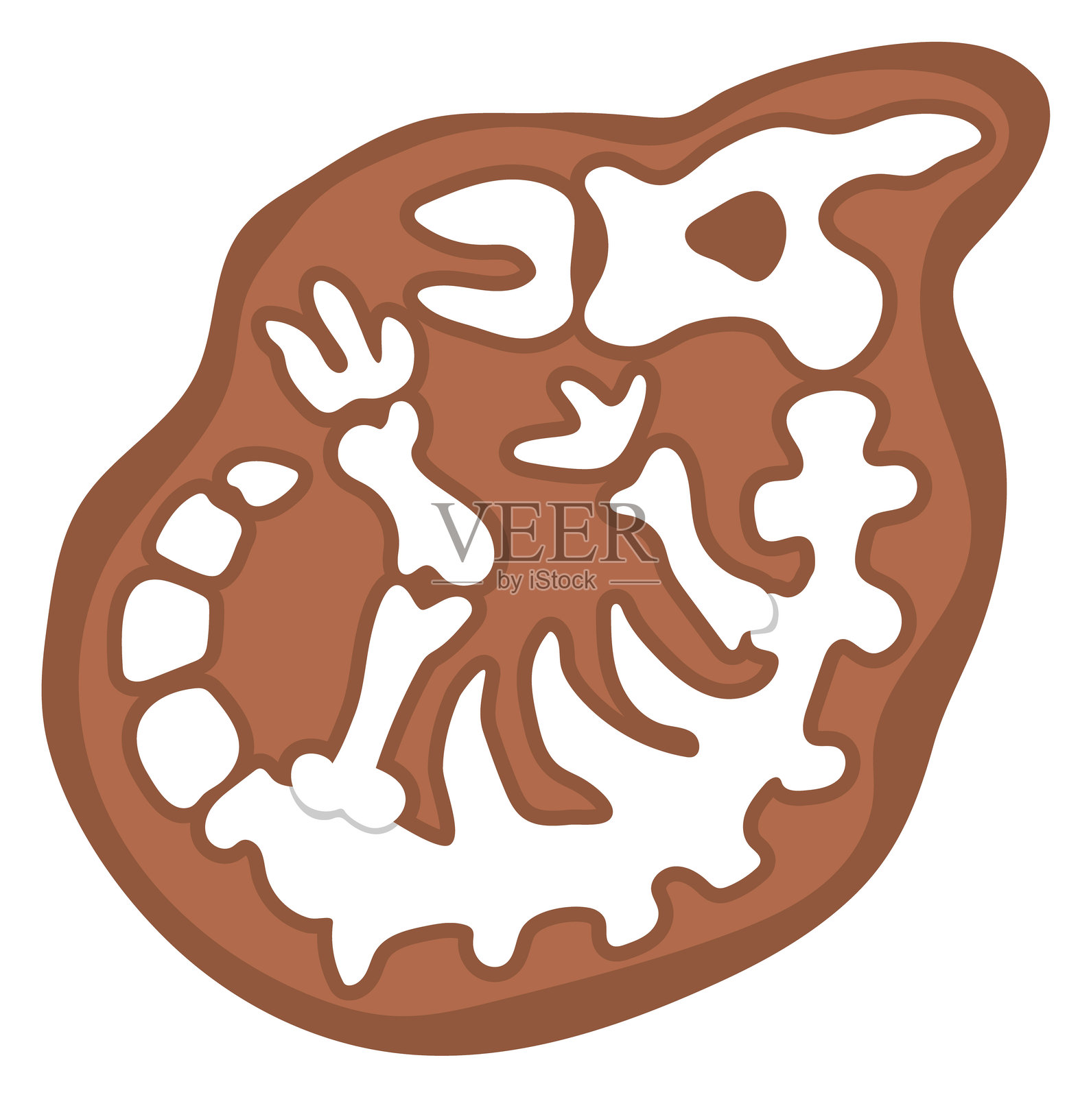 向量副栉龙骨骼图标。可爱的恐龙化石插图的孩子。有趣的挖掘恐龙剪贴画的孩子孤立在白色背景。卡通史前动物图插画图片素材