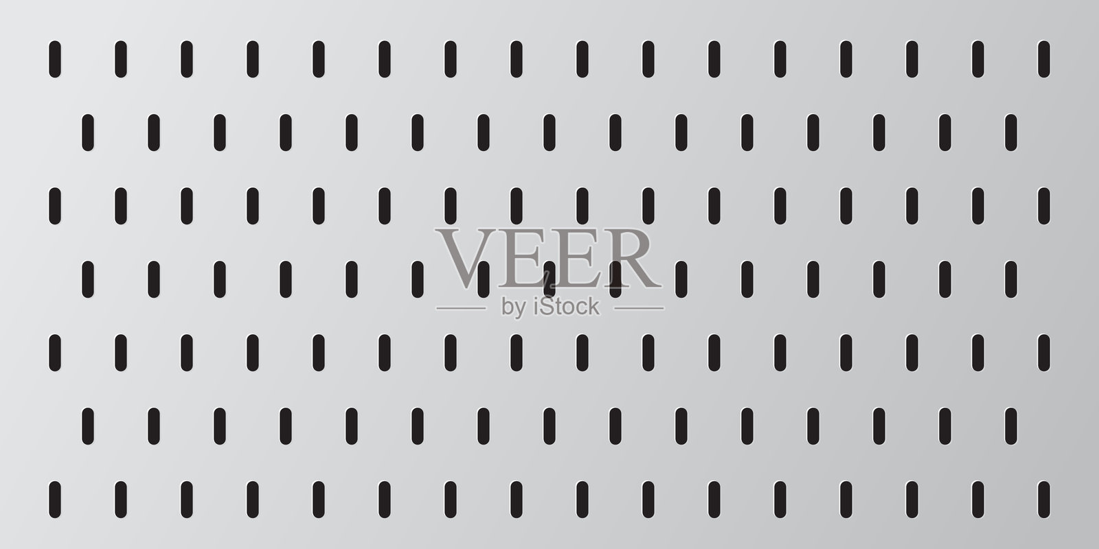 带椭圆形孔的钉板。矩形灰色钉板穿孔纹理背景工作工作台工具。插画图片素材