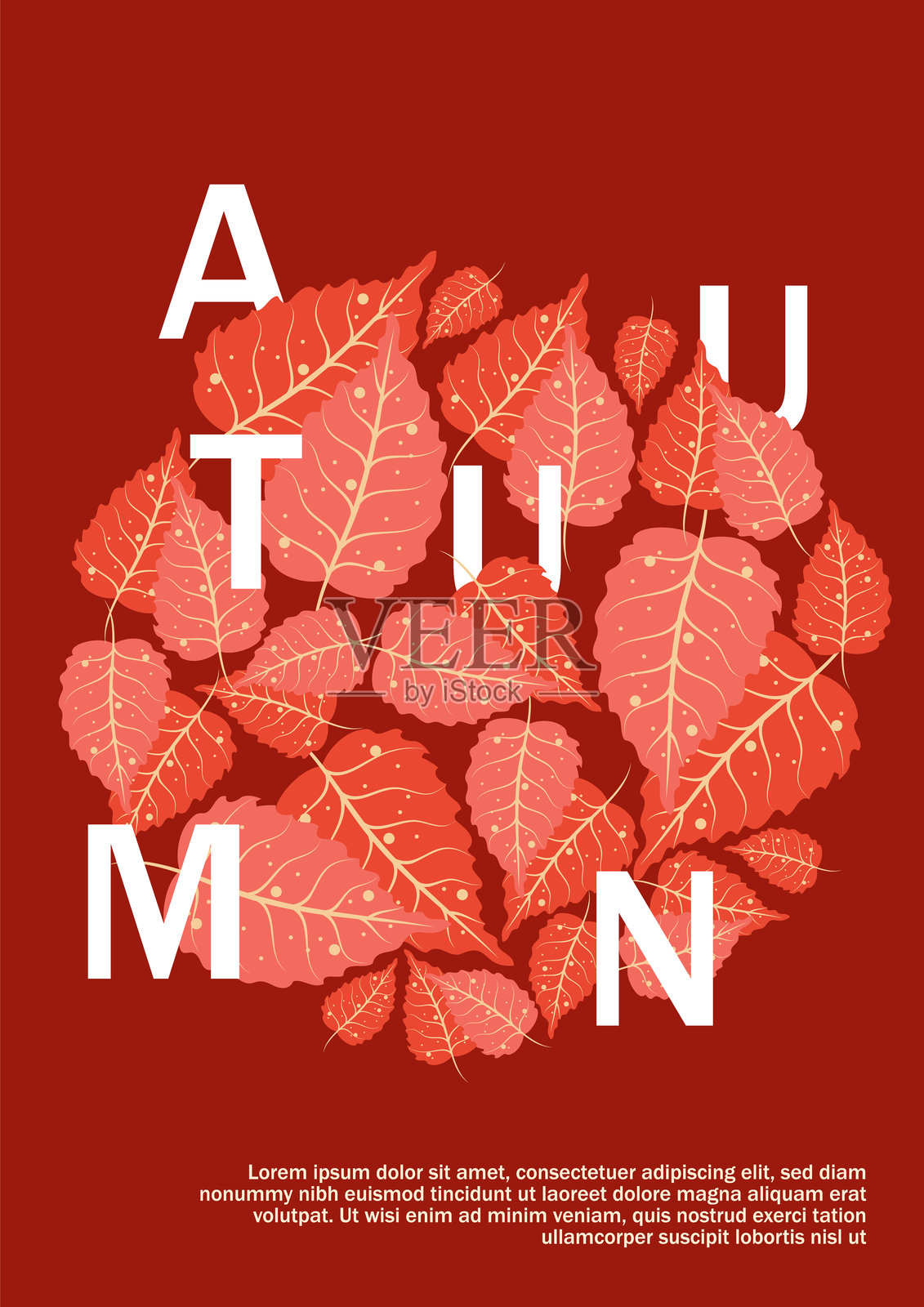 秋天的插图。图案和简单的图片。你好,秋天。背景销售横幅，海报，传单，封面。秋天的卡片插画图片素材