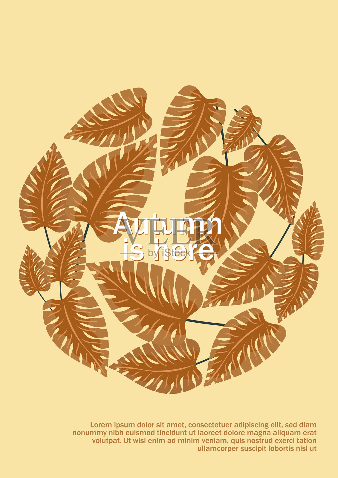 秋天的插图。图案和简单的图片。你好,秋天。背景销售横幅，海报，传单，封面。秋天的卡片插画图片素材