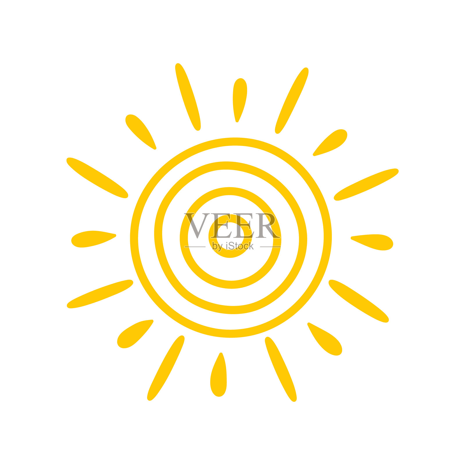 可爱的手绘图标孤立的白色背景。矢量图插画图片素材