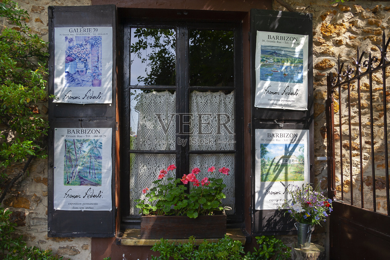 法国巴比松村的画廊照片摄影图片