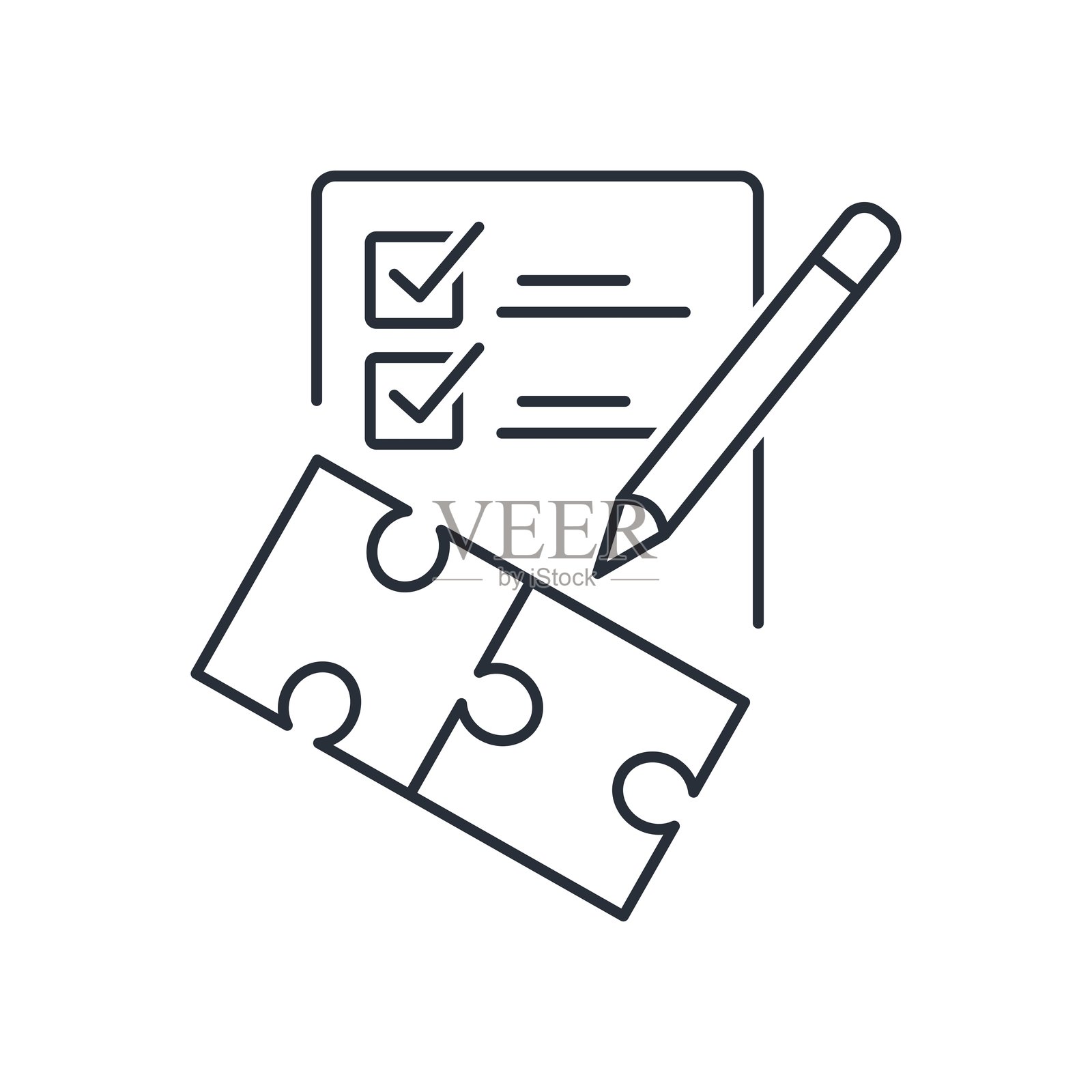 这是一个匹配。动作分析。矢量线性图标隔离在白色背景。插画图片素材