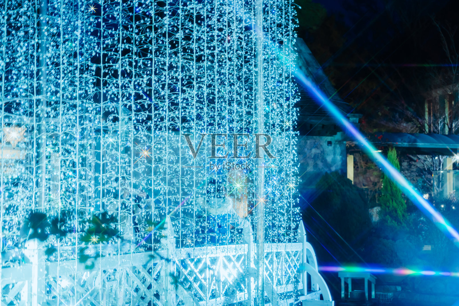 美丽的圣诞彩灯照片摄影图片