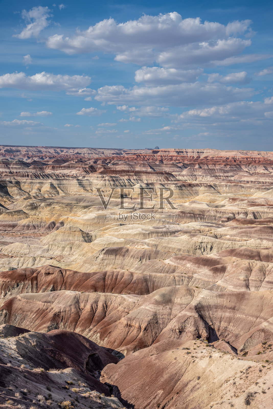 在彩色沙漠中的荒地形成照片摄影图片