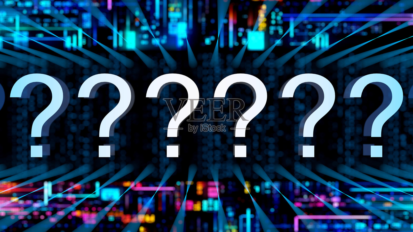 一组问号符号。数字的概念。照片摄影图片