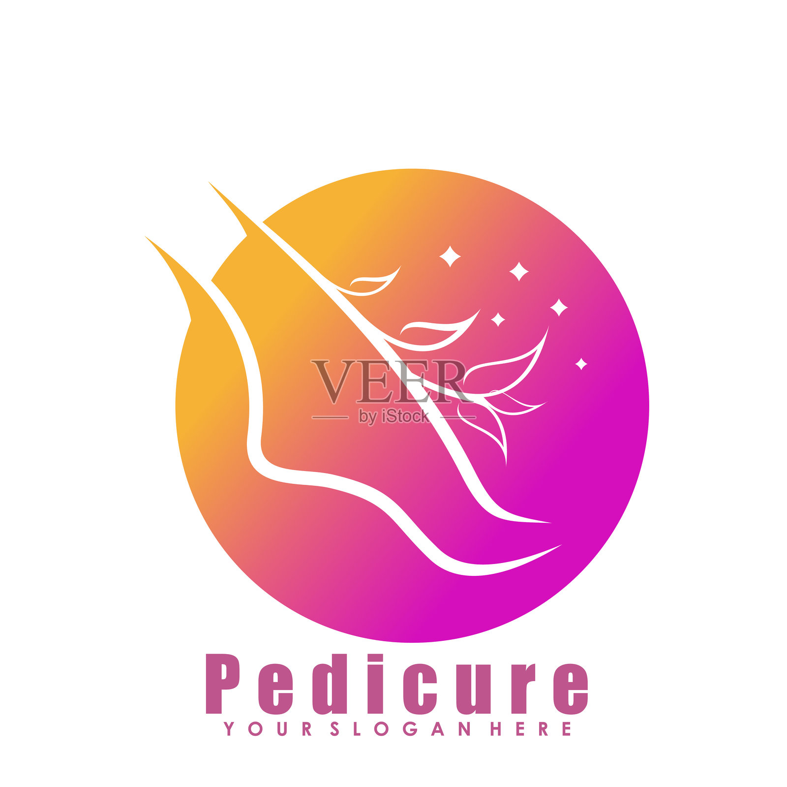 测量足疗符号与脚插图符号设计插画图片素材