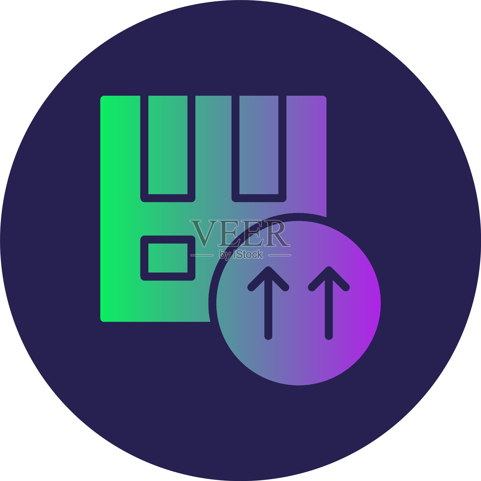 侧面的字形圆圈渐变图标插画图片素材