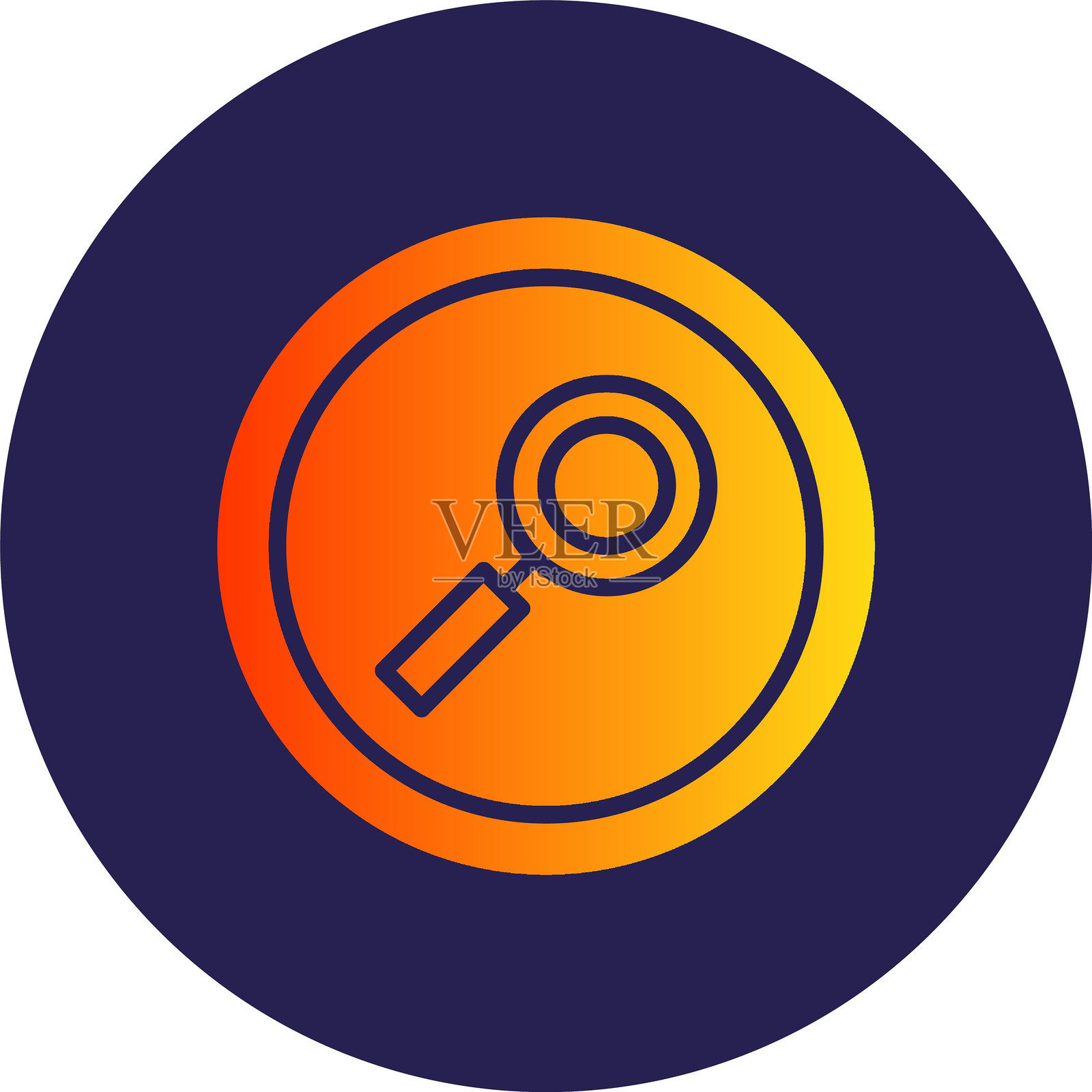 搜索字形圆圈渐变图标插画图片素材