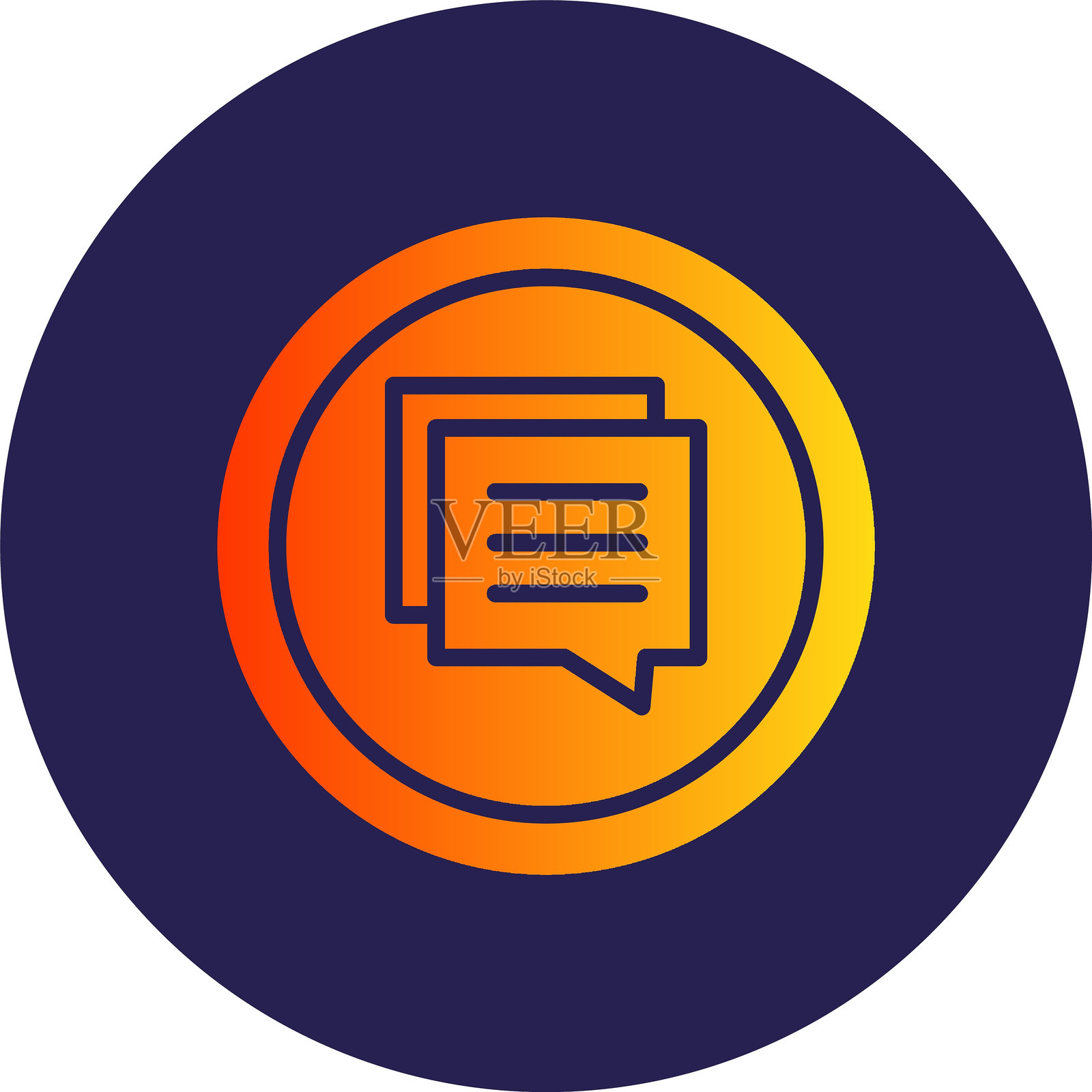 注释字形圆圈渐变图标插画图片素材