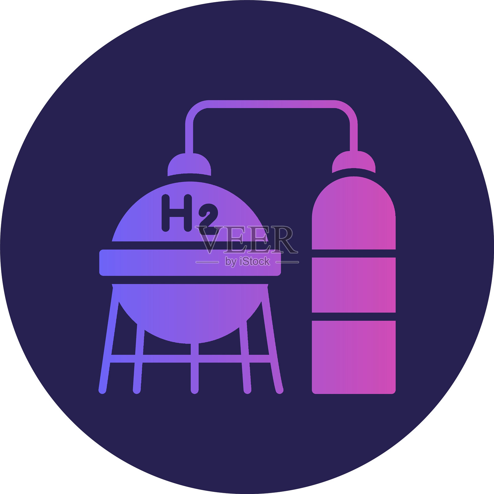 氢字形圆圈渐变图标插画图片素材