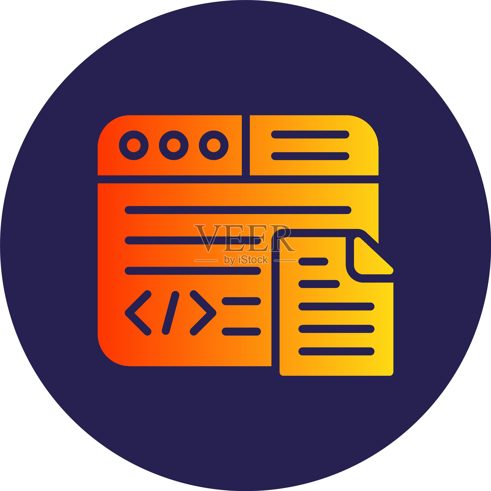 网站字形圆圈渐变图标插画图片素材