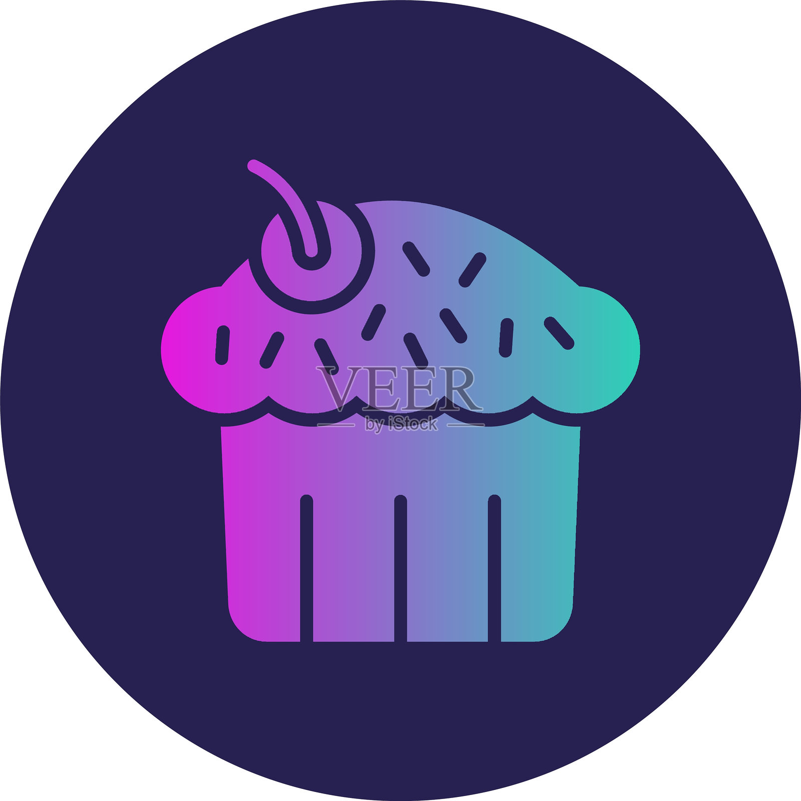 纸杯蛋糕字形圆圈渐变图标插画图片素材