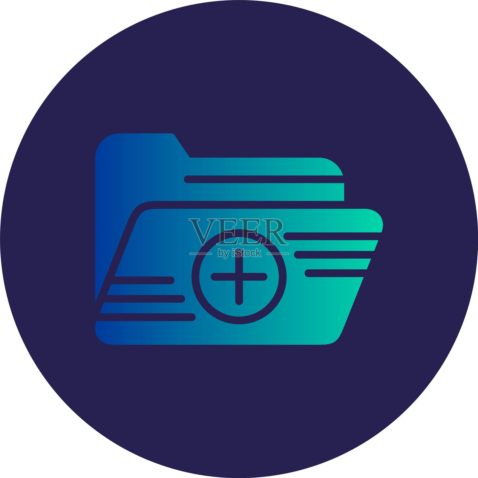 添加圆形渐变图标插画图片素材