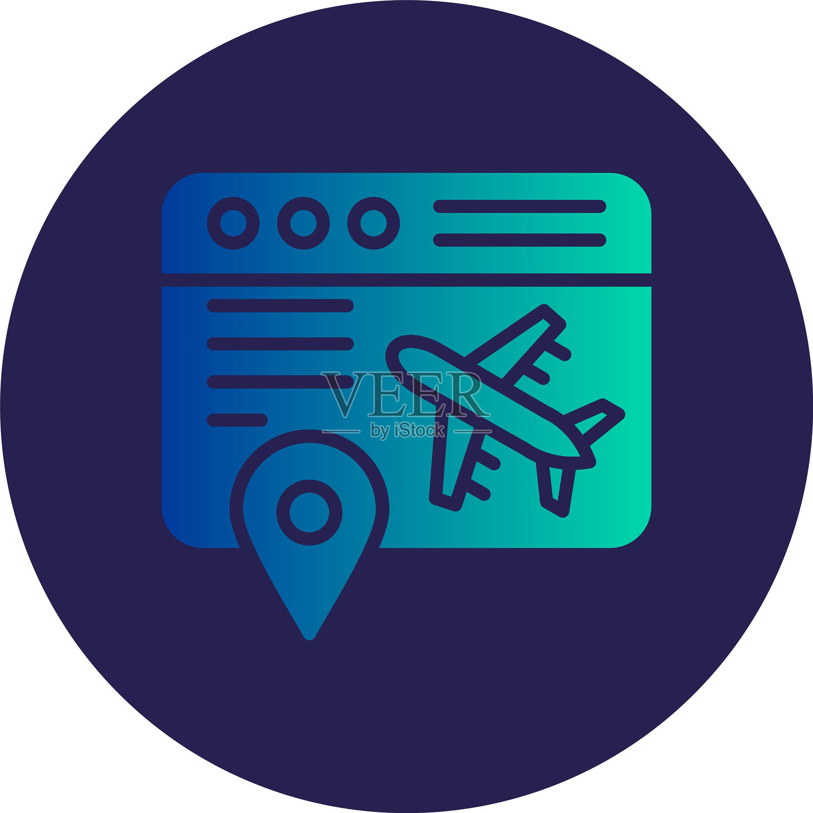 位置字形圆圈渐变图标插画图片素材