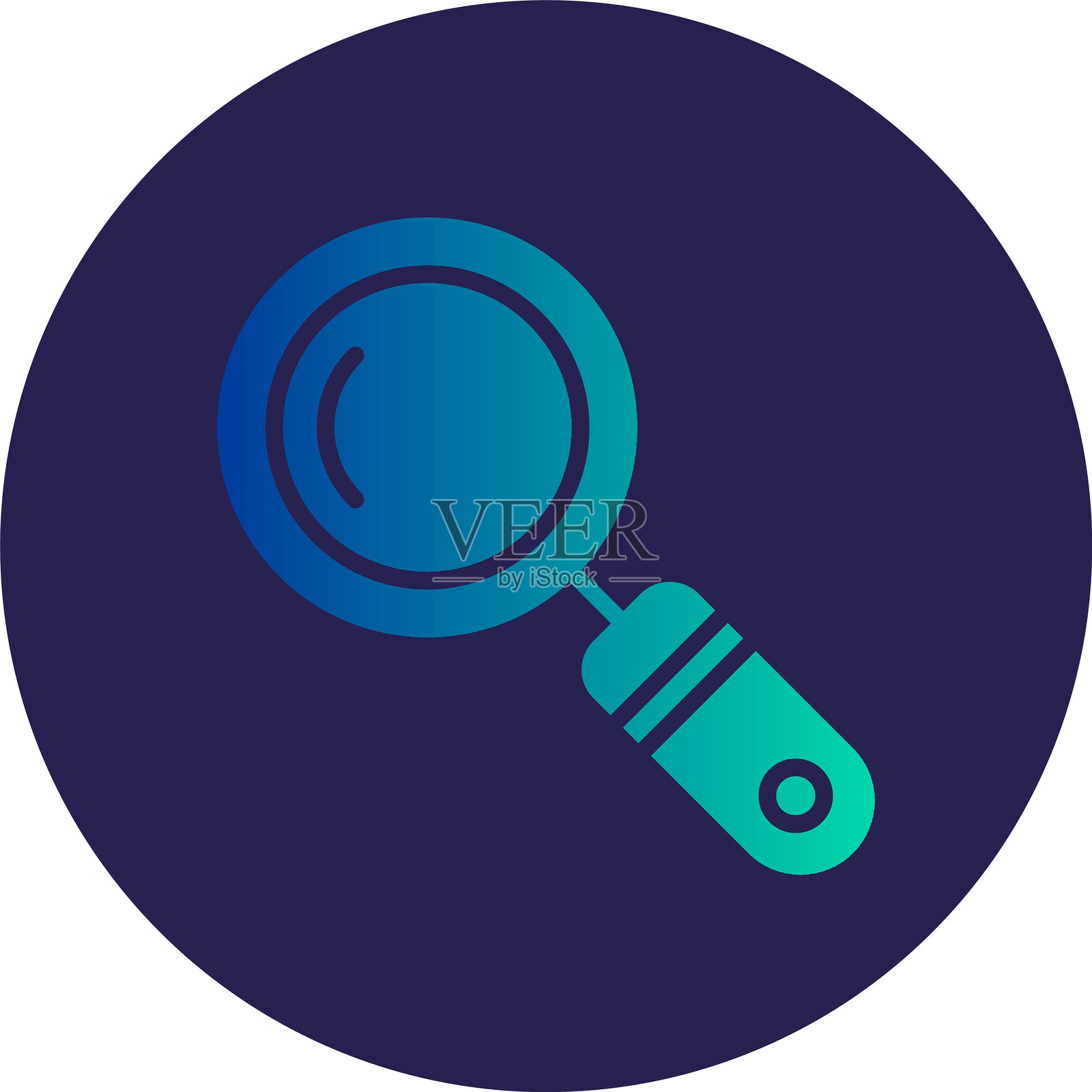 放大镜字形圆圈渐变图标插画图片素材