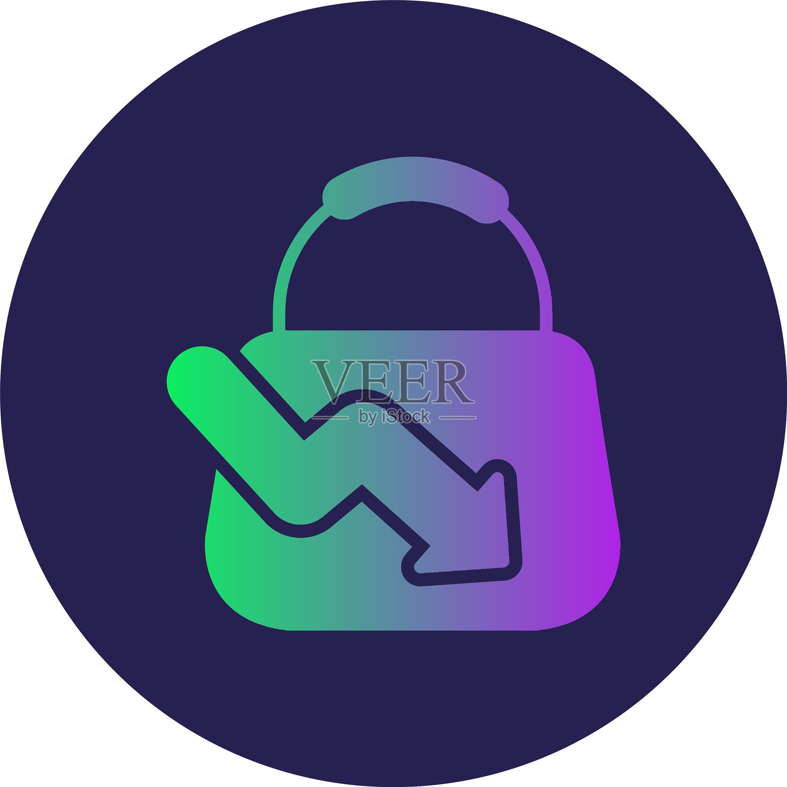 钱包字形圆圈渐变图标插画图片素材