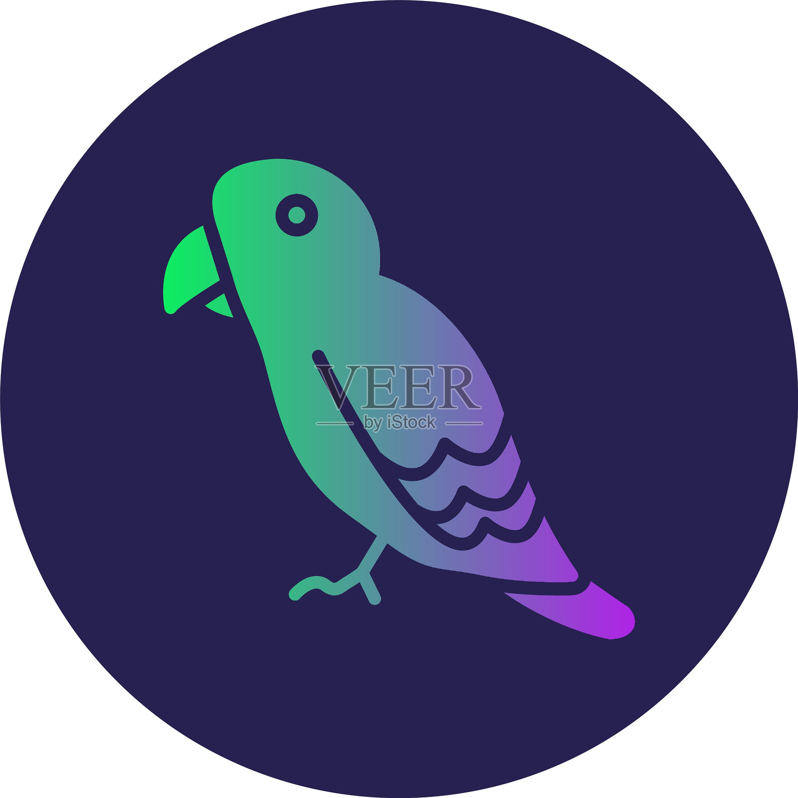 鸟字形圆圈渐变图标插画图片素材