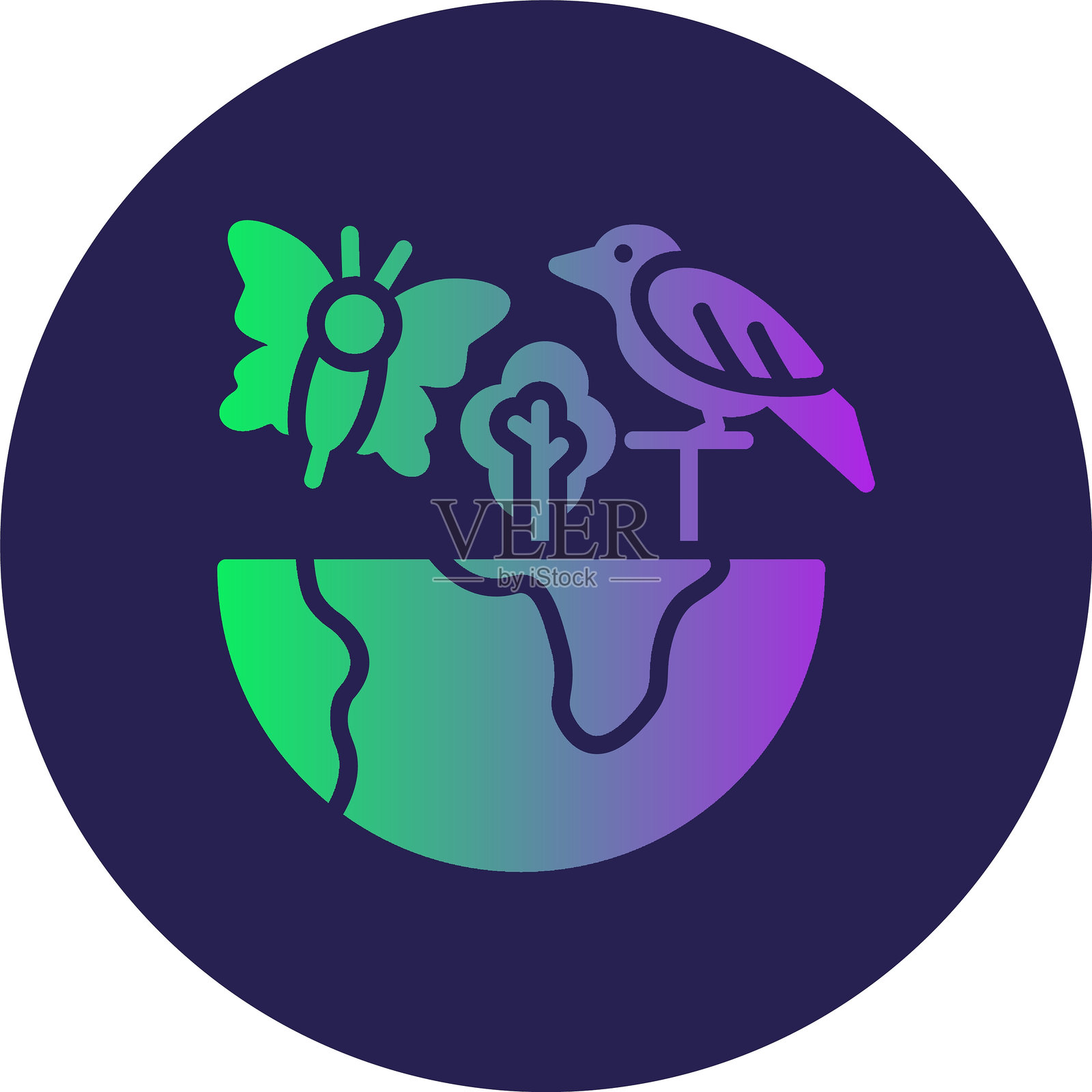 生物多样性符号圈梯度图标插画图片素材