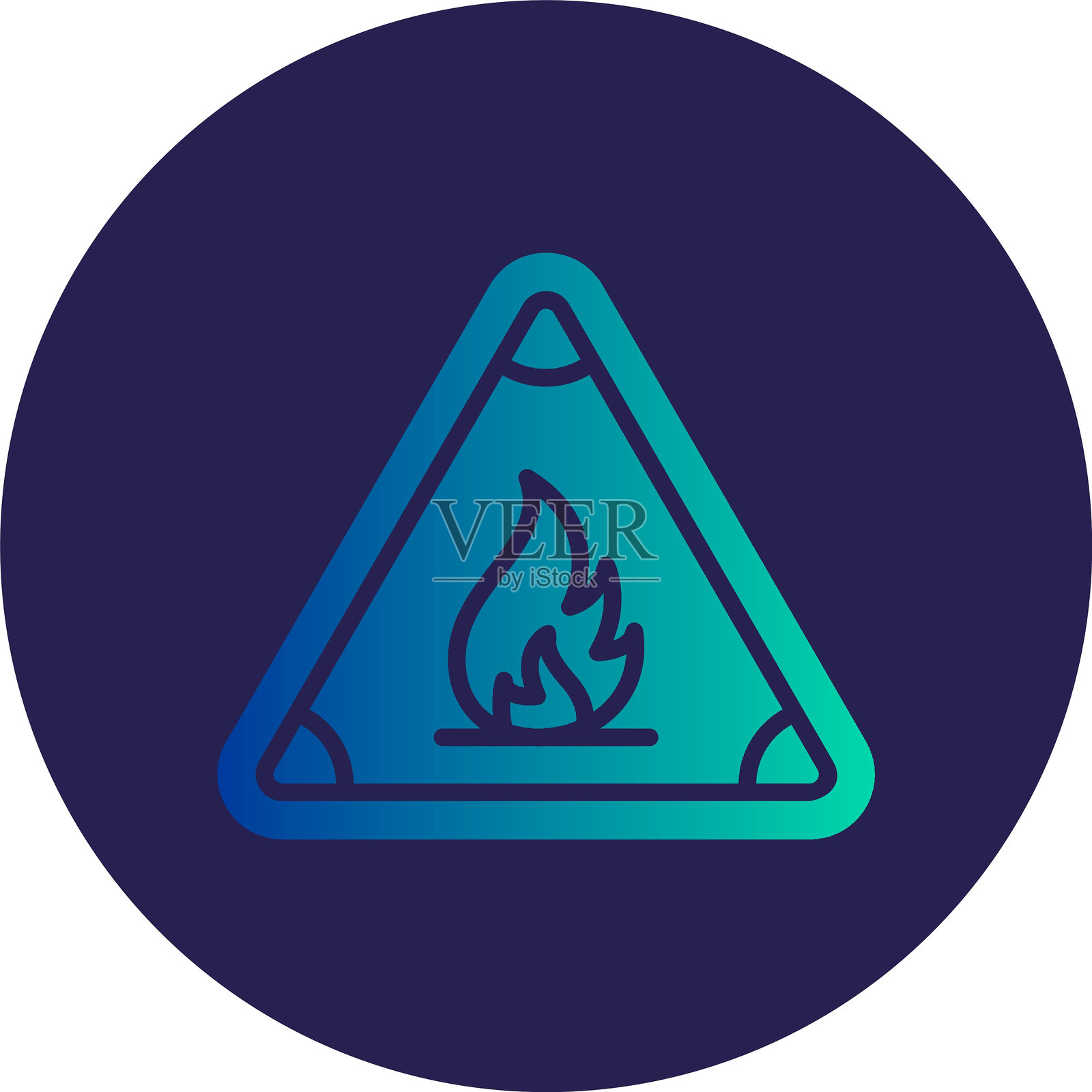 火标志字形圆圈渐变图标插画图片素材