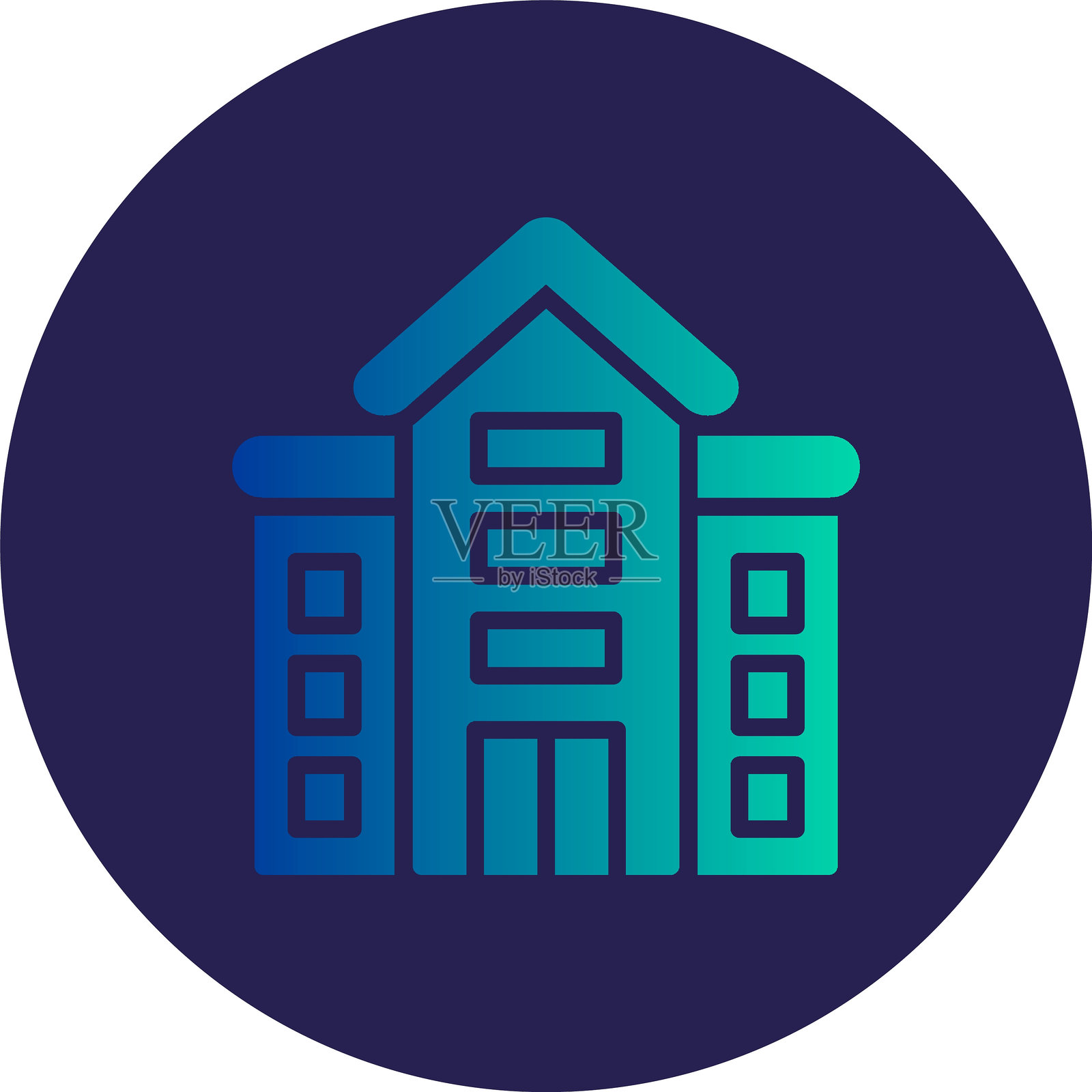 改造字形圆圈渐变图标插画图片素材