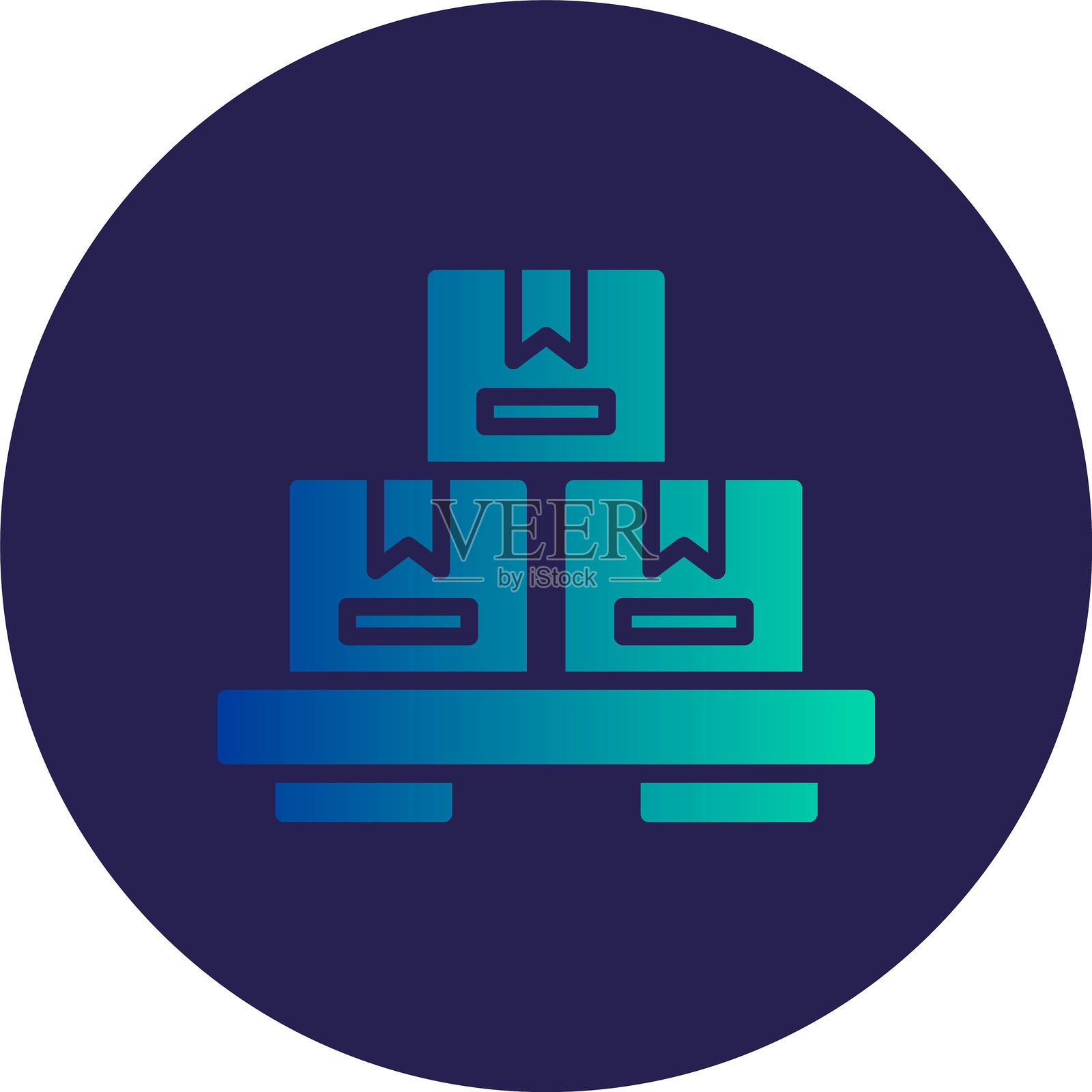 托盘字形圆圈渐变图标插画图片素材