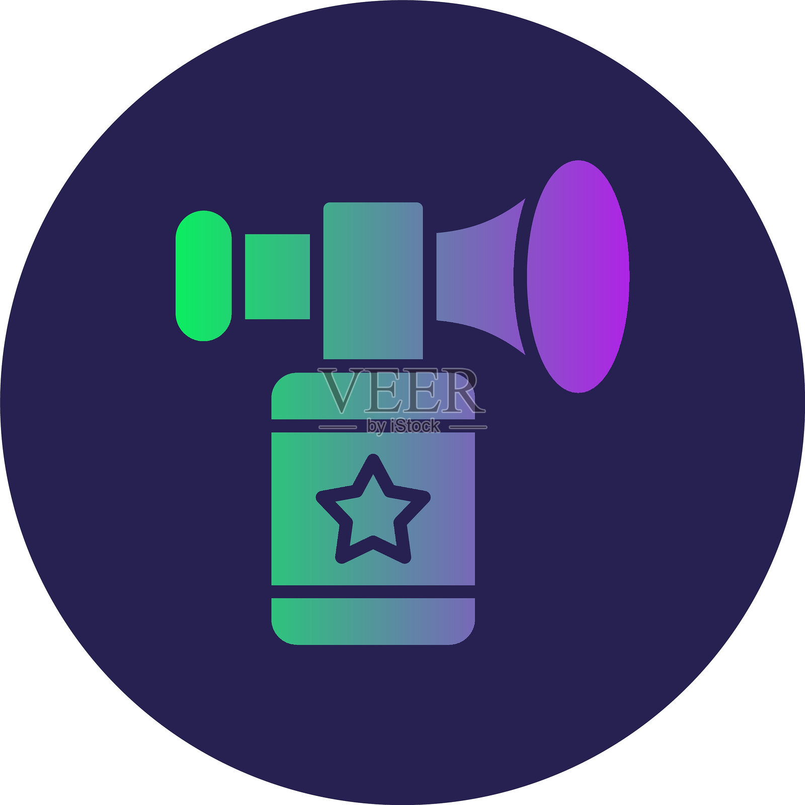 空气喇叭字形圆圈渐变图标插画图片素材