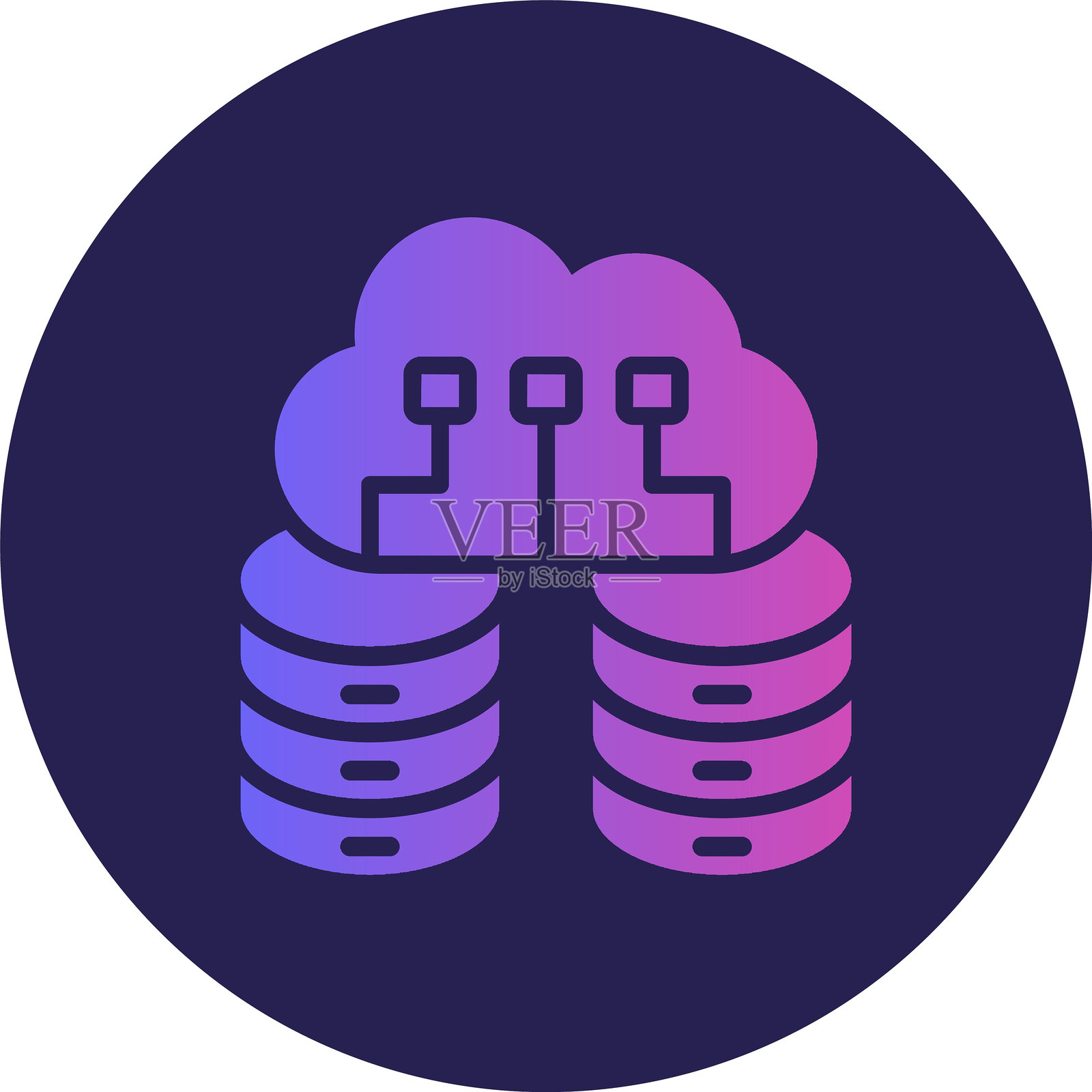 大数据字形圆圈渐变图标插画图片素材