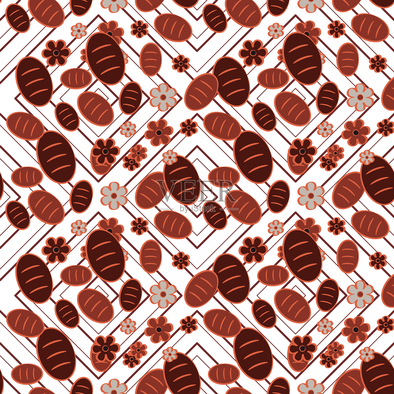 从谷物到荣耀，Doughy Delight重复图案设计插画图片素材