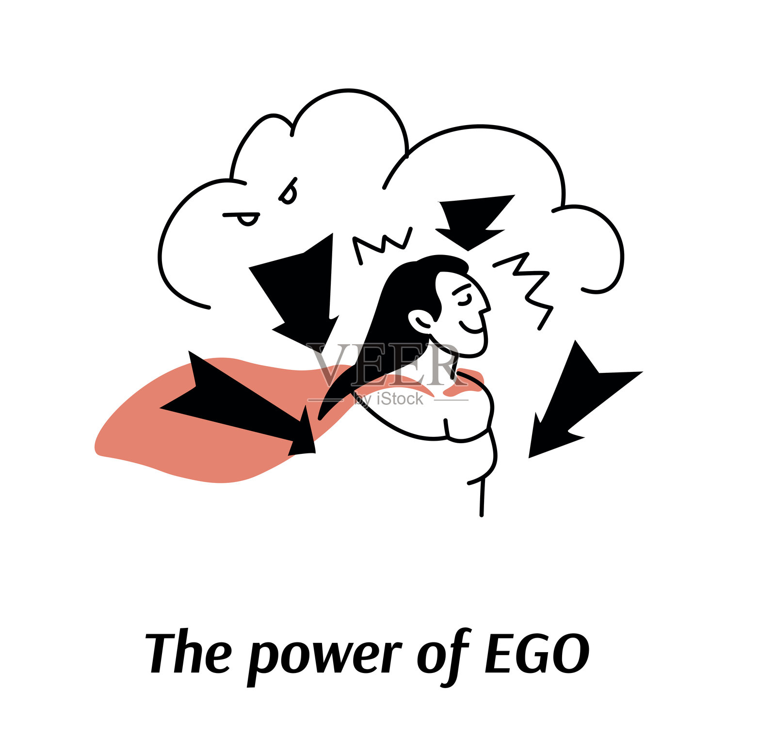 说明了自我概念的力量插画图片素材