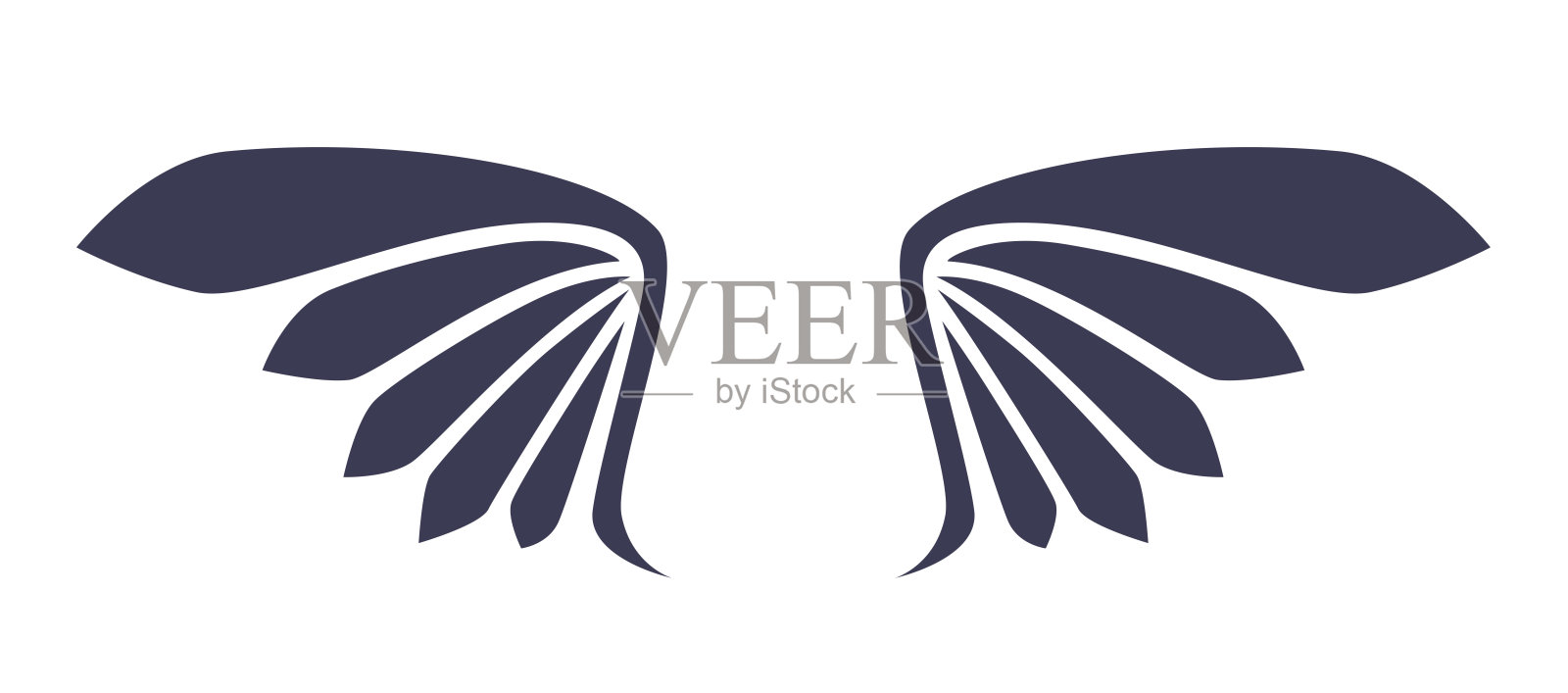 简单的矢量机翼设计孤立插画图片素材