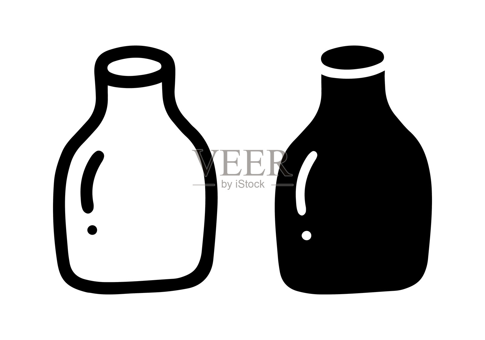 玻璃瓶卡通涂鸦，矢量。插画图片素材