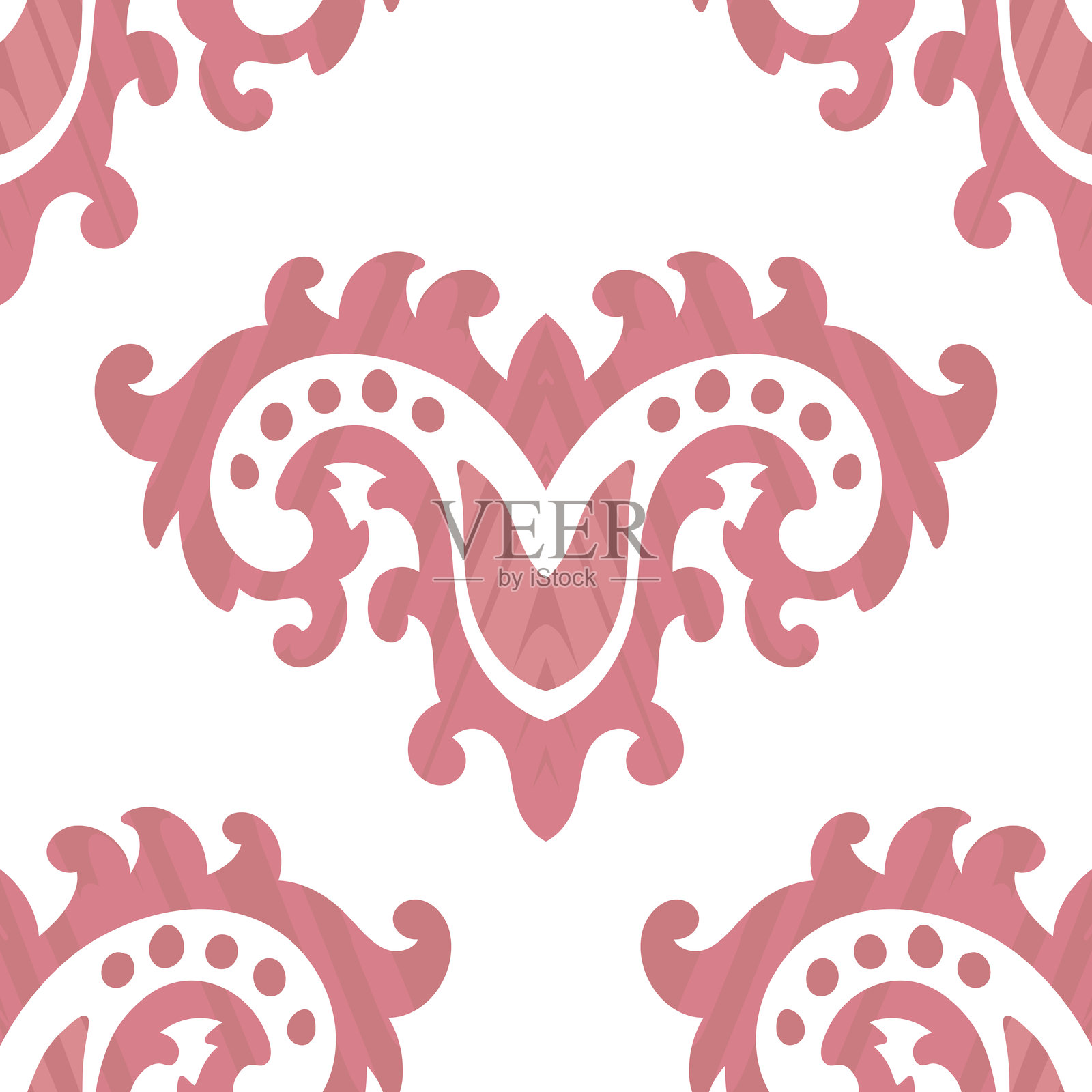 优雅的粉红色装饰无缝图案插画图片素材