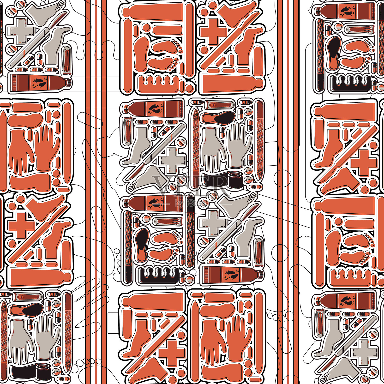 寻底无穷足线艺术插画作为重复图案设计插画图片素材