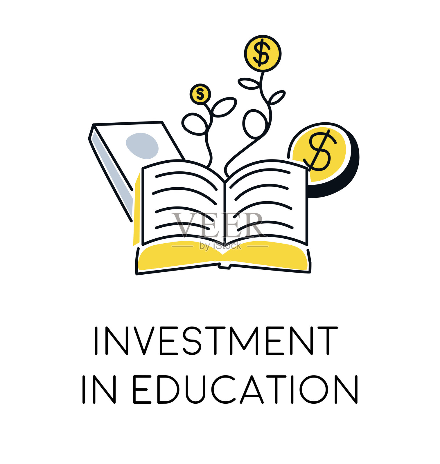 代表教育投资的图标插画图片素材