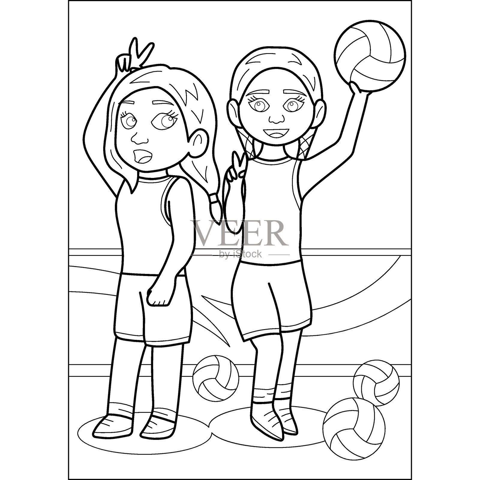 练习涂色书页面插画图片素材